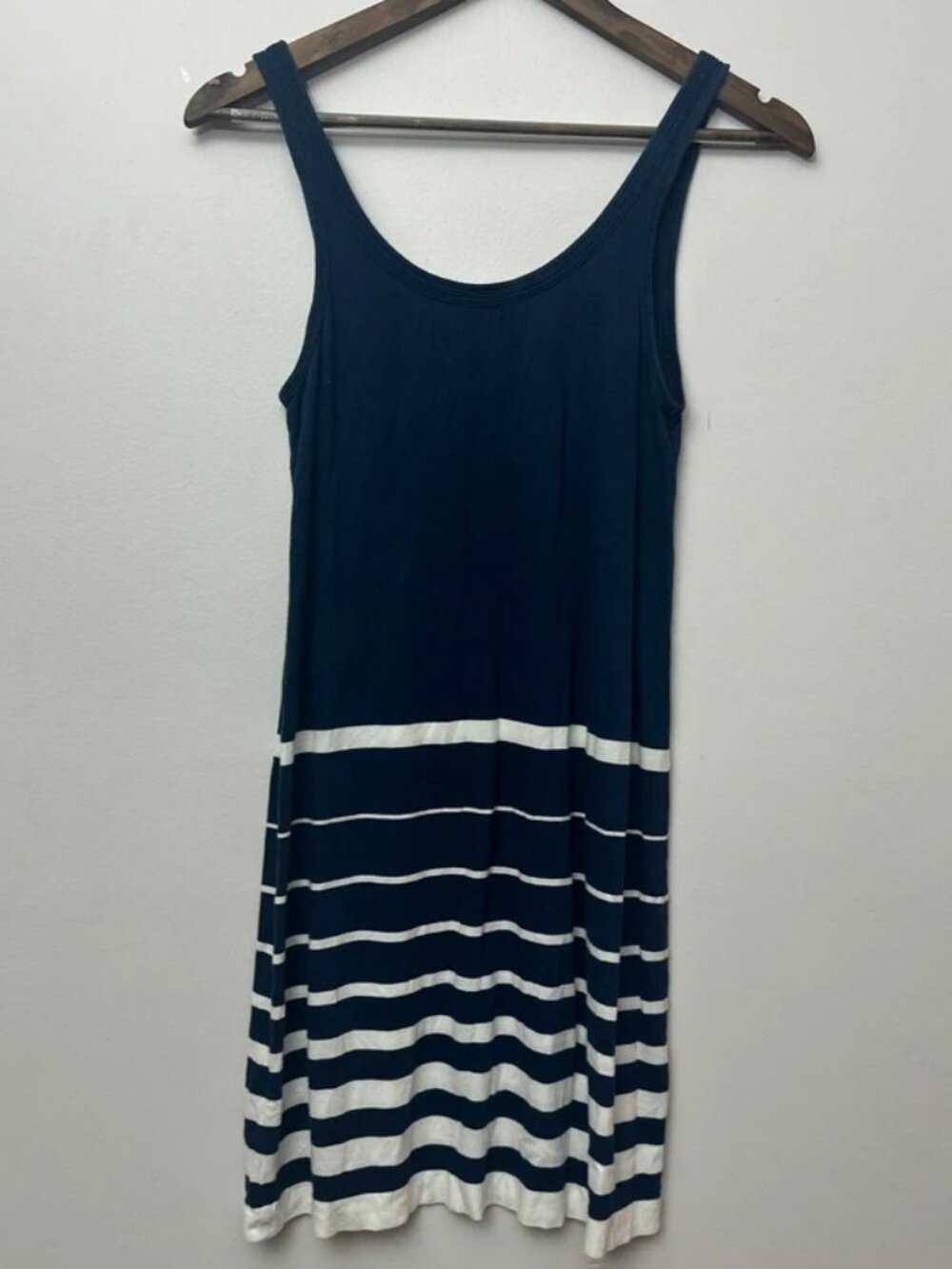 American Eagle Navy/White Stripe Dress Small Petite